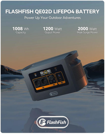 Flashfish 1200W Portable Power Station Lifepo4 Battery 1008Wh - Inverted Powers