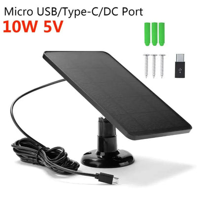 10W Solar Panel Charger Micro USB+Type-C 2in1