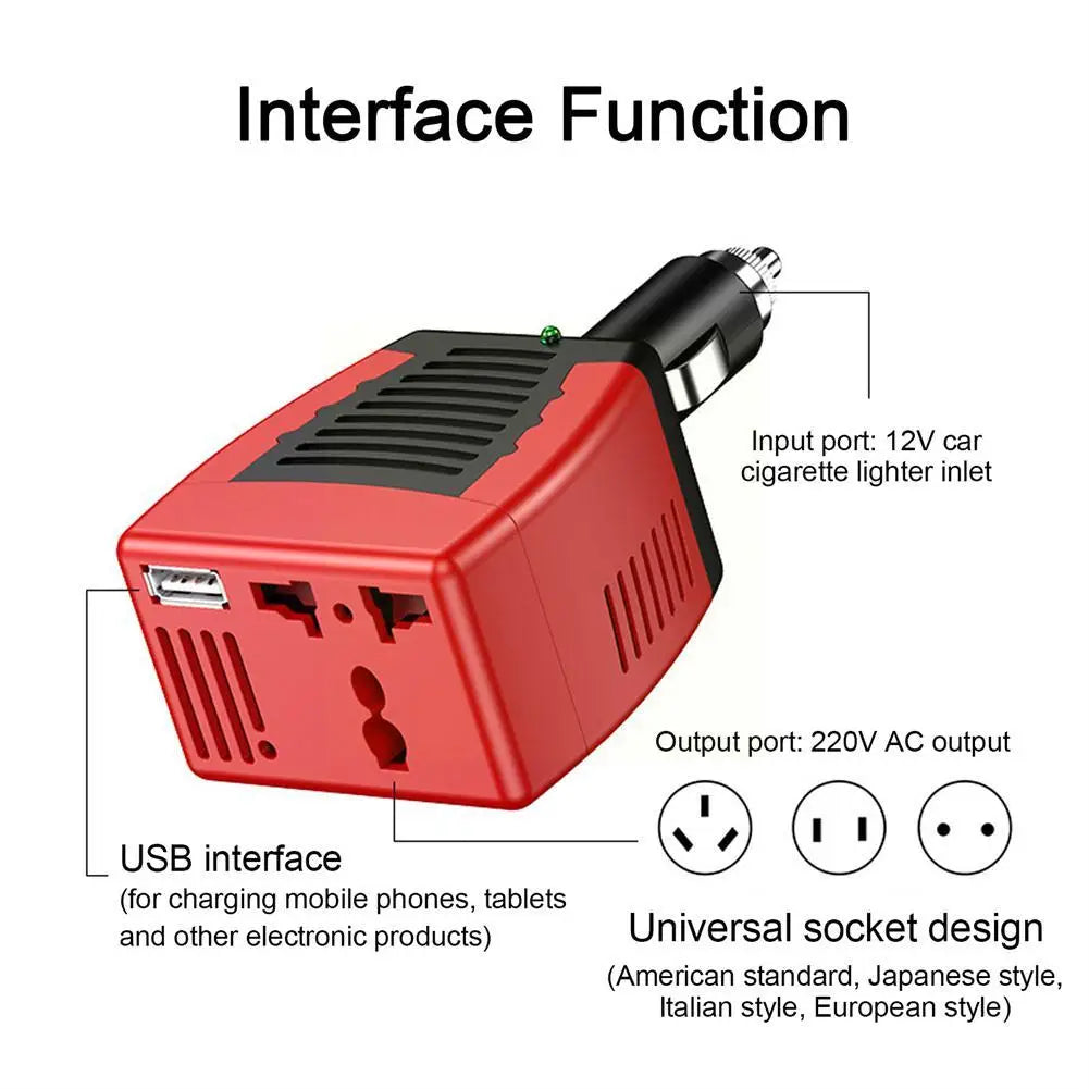 AC/DC Car Power Inverter 75W/150W DC12V To AC110V/220V - Inverted Powers