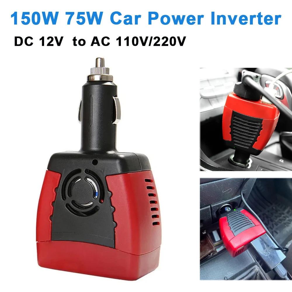 AC/DC Car Power Inverter 75W/150W DC12V To AC110V/220V - Inverted Powers