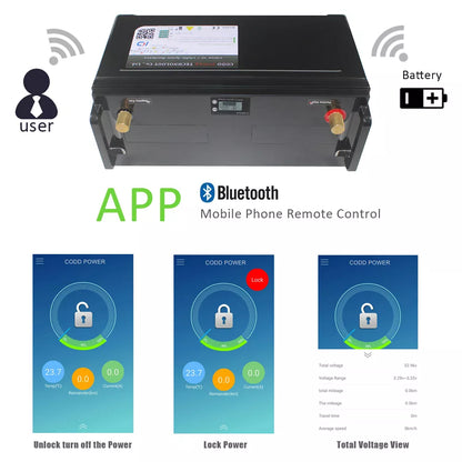 LiFePO4 Battery 100Ah-200Ah 12V Bluetooth BMS - Inverted Powers