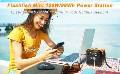 FlashFish Portable Power Station 120W - Inverted Powers