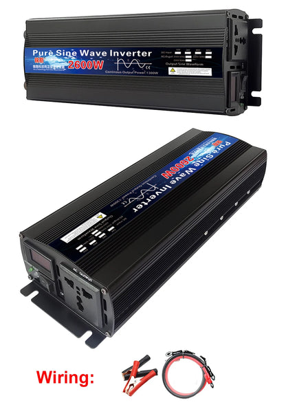 Power Inverter 1000W-2600W Pure Sine Wave DC12V-60V TO AC110V/220V - Inverted Powers