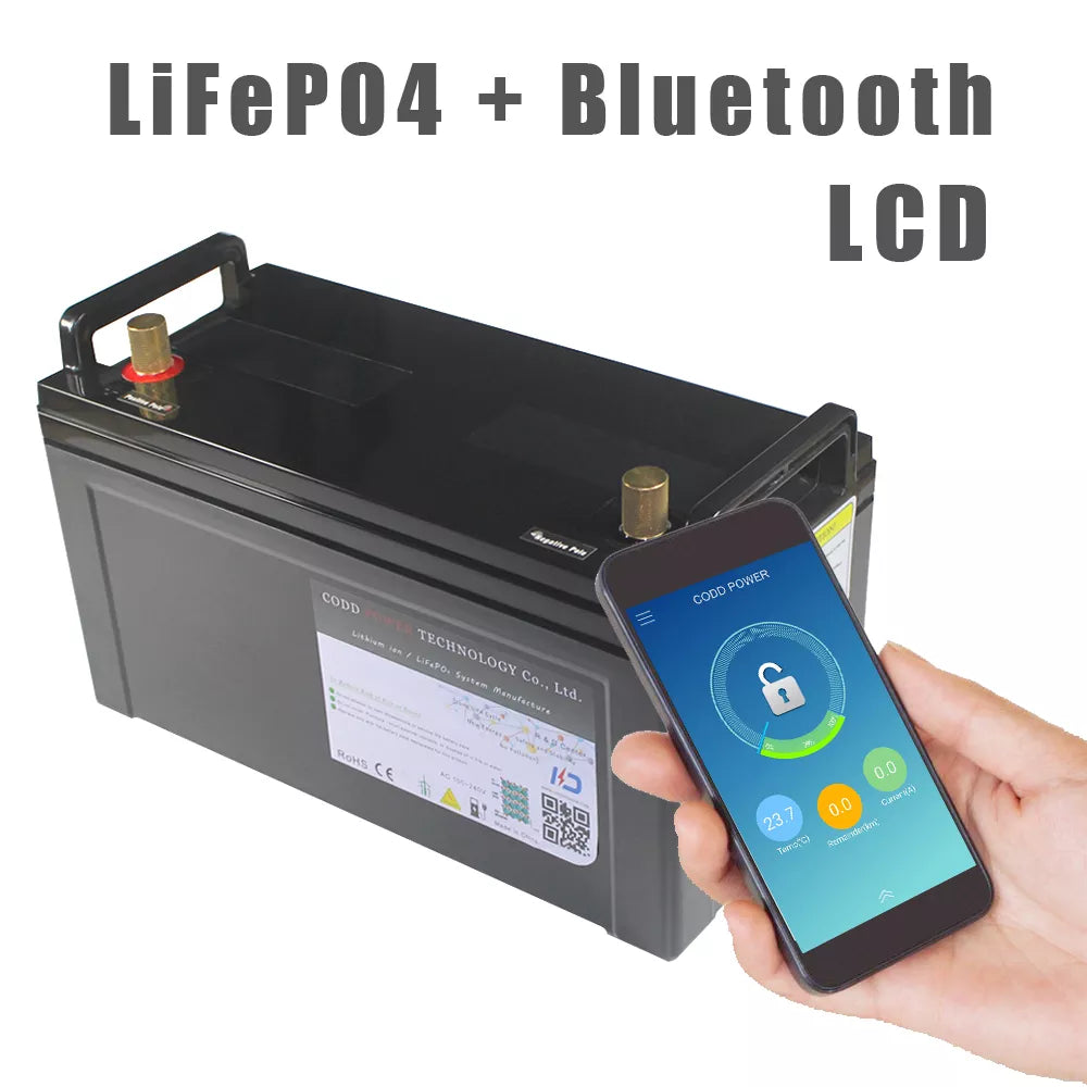 LiFePO4 Battery 100Ah-200Ah 12V Bluetooth BMS - Inverted Powers