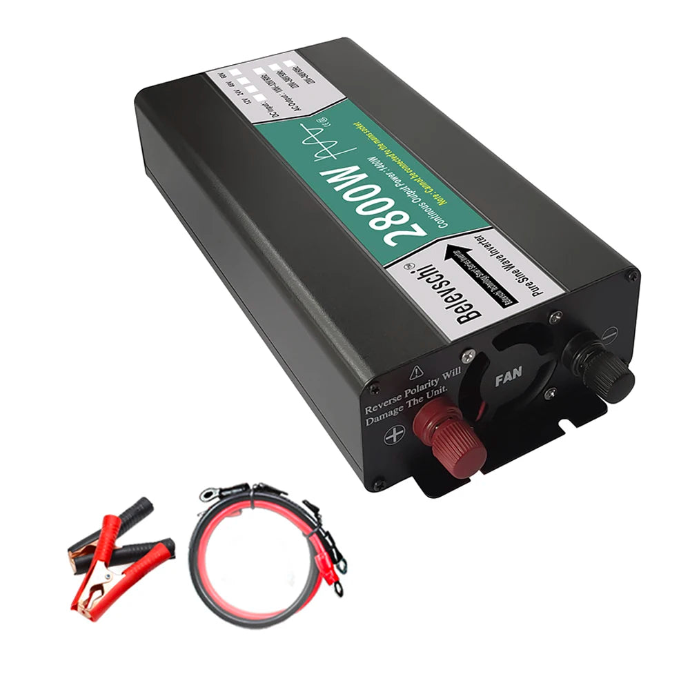 BELEVSCHI Power Inverter 1600W/2800W Pure Sine Wave DC12V-60V To AC110V/220V - Inverted Powers