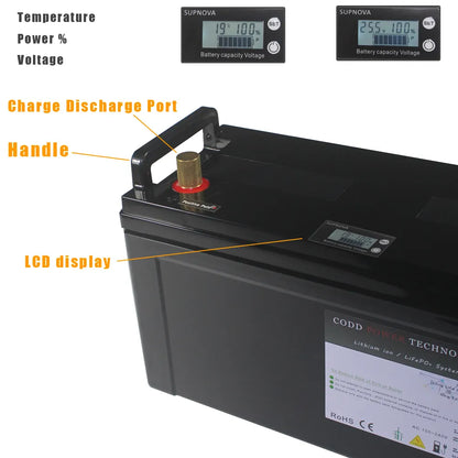 LiFePO4 Battery 100Ah-200Ah 12V Bluetooth BMS - Inverted Powers