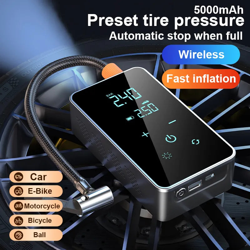 Portable Tire Inflator 150psi Battery 5000mAh Wireless - Inverted Powers