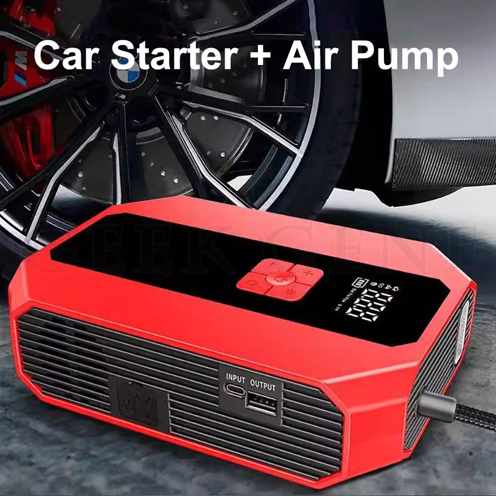 Car Jump Starter with Air Compressor Automotive Battery Charger Booster - Inverted Powers