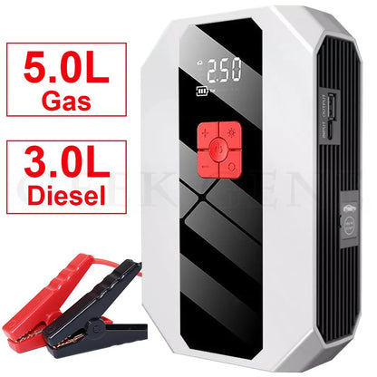 Car Jump Starter with Air Compressor Automotive Battery Charger Booster - Inverted Powers