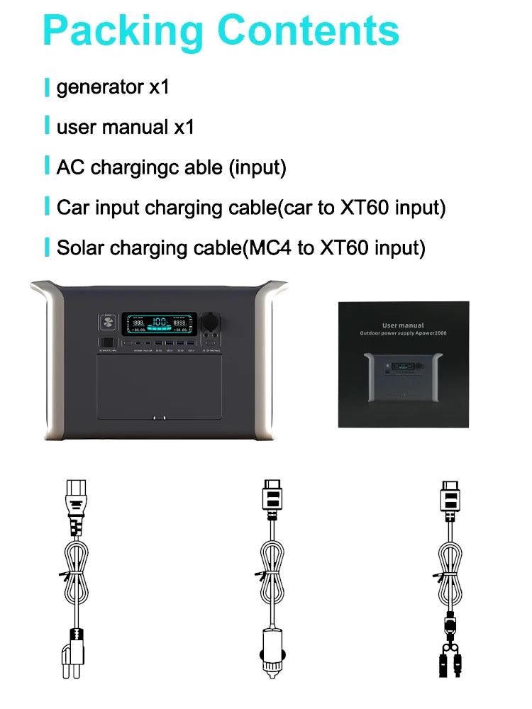 A-POWER Portable Power Station AP1000-AP2000 Lifepo4 Battery - Inverted Powers