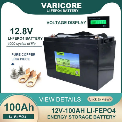 12V 280Ah 120AH LiFePO4 Battery 12.8V Lithium Power Batteries 4000 Cycles For RV Campers Golf Cart Off-Road Off-grid Solar Wind - Inverted Powers