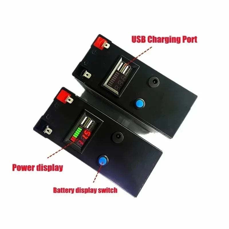 CFGOTA Lithium Battery 60Ah-100Ah USB + 12.6V3A charger - Inverted Powers