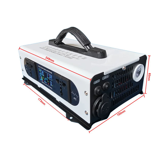 JINSI DC/AC Power Inverter 3500W Pure Sine Wave DC12V-60V To 110V/220V With Remonte And Battery Box - Inverted Powers