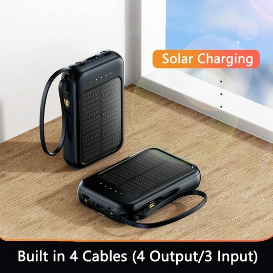 Solar Power Bank 10000mAh-30000mA Thin Light Comes With Four-wire - Inverted Powers