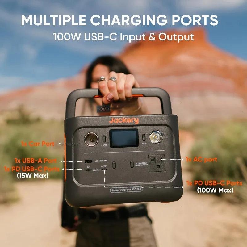 Jackery Explorer 300 Plus Portable Power Station, 288Wh Backup LiFePO4 Battery, 300W AC Outlet, 3.75 KG - Inverted Powers