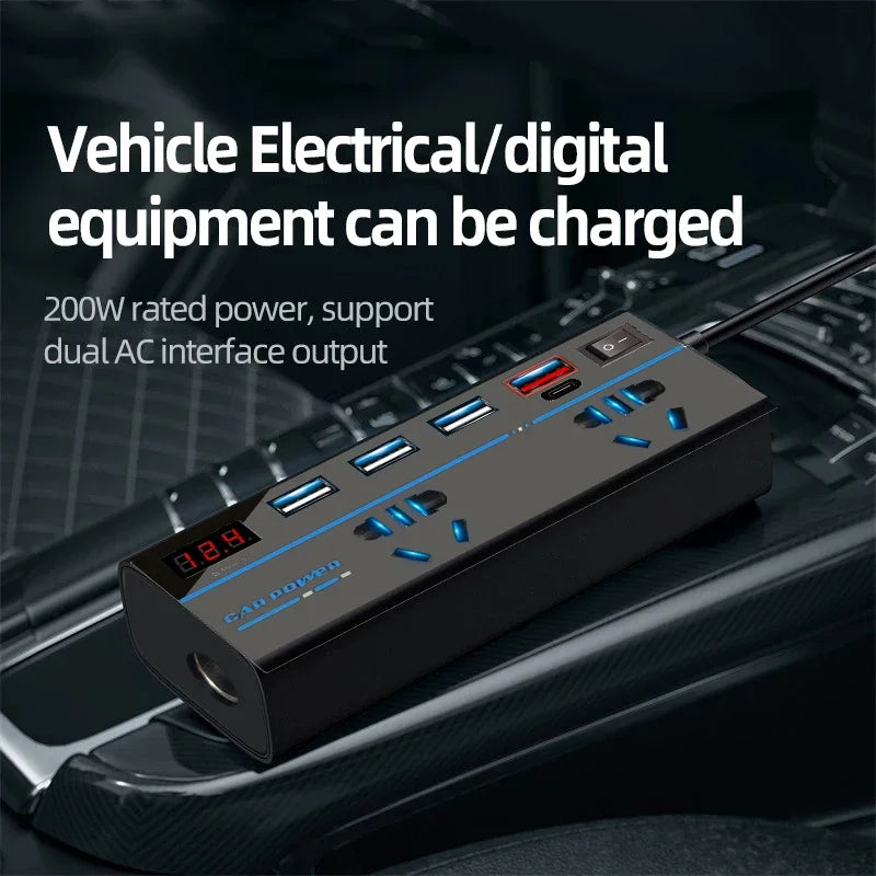 EAFC 200W Power Inverter 12v To 110v Car Inverter - Inverted Powers