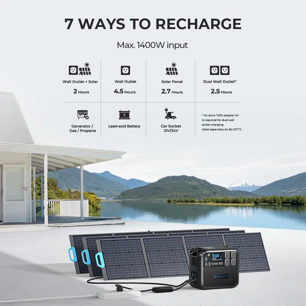 BLUETTI AC200MAX Solar Generator Power Station Kit 2200W With Solar Panel PV350 Or PV200 - Inverted Powers