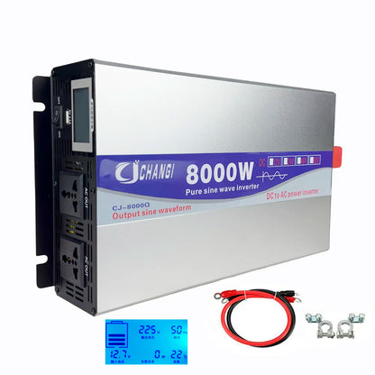 DC/AC Power Inverter 6000W/8000W Pure Sine Wave Inverter DC 12V-72V To AC 110V/220V With Remote Control - Inverted Powers