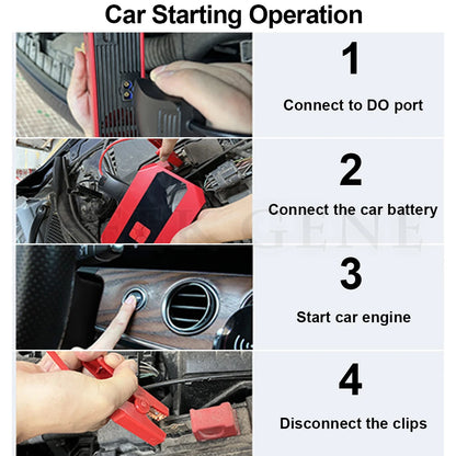 Car Jump Starter with Air Compressor Automotive Battery Charger Booster - Inverted Powers