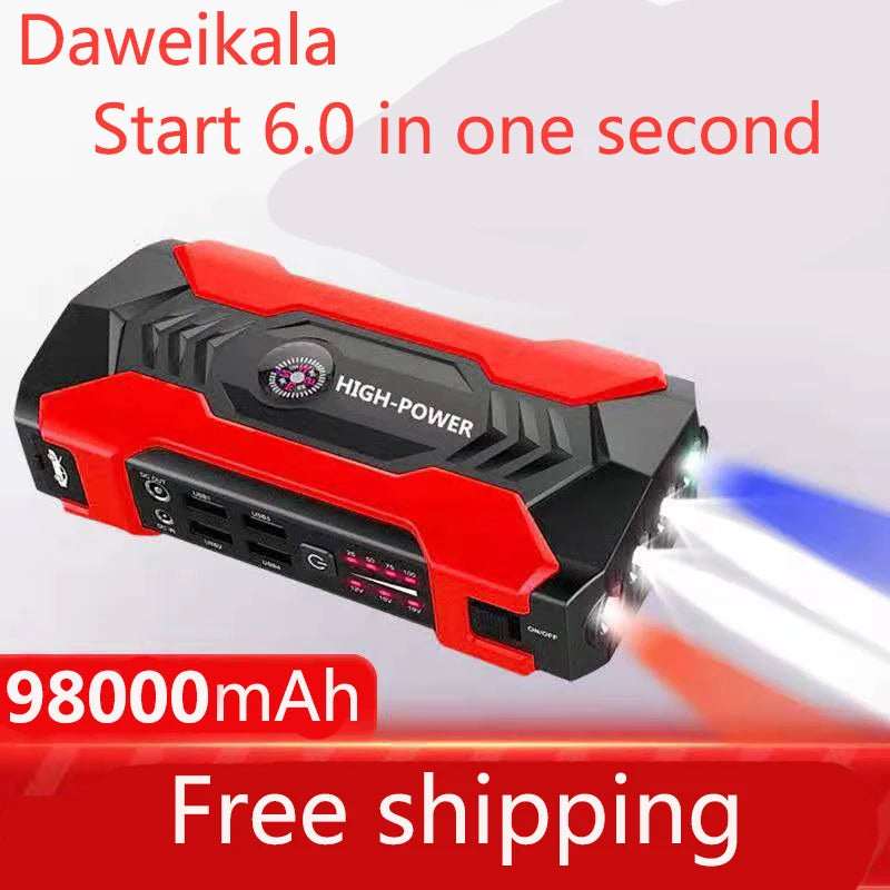 DAWEIKALA Car Jump Starter Battery Emergency Booster 98000mAh Battery Powerbank - Inverted Powers