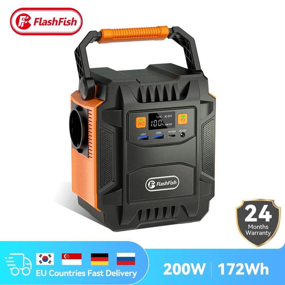 Flashfish 200W Portable Power Station 172Wh - Inverted Powers