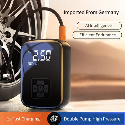 Air Compressor Digital Tire Inflation Pump LED Lamp Wireless Battery - Inverted Powers