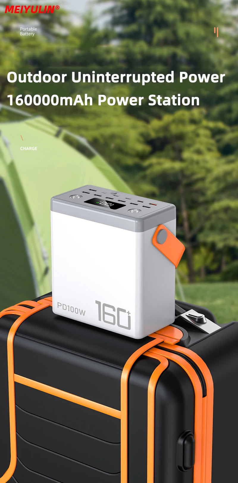 MEIYULIN Portable Power Bank 100W Battery 160000mAh Fast Charger - Inverted Powers