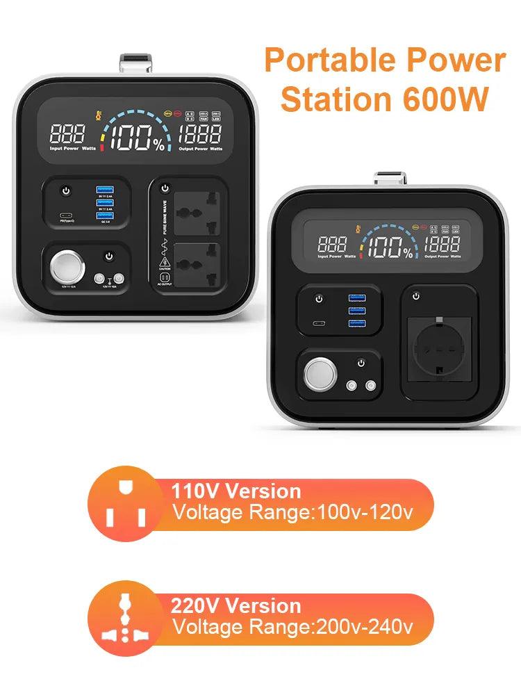 A-POWER 600W LifePo4 Power Station 595wh With 100W Solar Panel - Inverted Powers