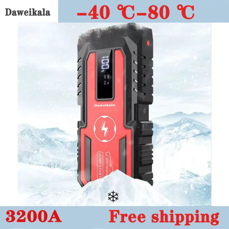DAWEIKALA Car Jump Starter 3200A Power Bank Emergency Battery - Inverted Powers