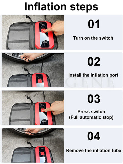 Car Jump Starter with Air Compressor Automotive Battery Charger Booster - Inverted Powers