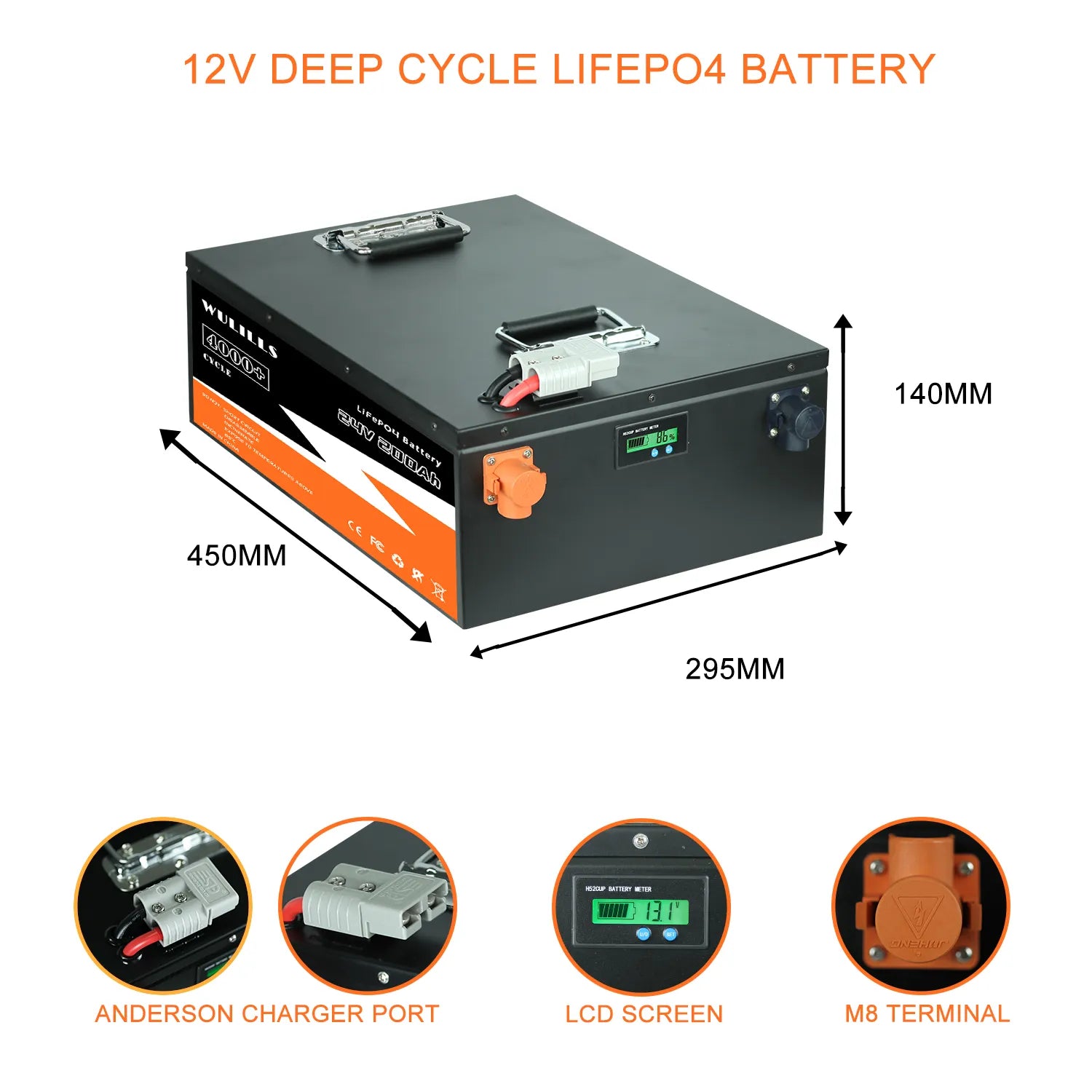 New 12V 24V 48V 100Ah 200Ah 280Ah 300Ah LiFePo4 Battery Pack Lithium Iron Phosphate Batteries Built-in BMS For Solar Boat No Tax - Inverted Powers