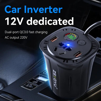 Car Power Inverter 120W DC12v To AC110V/220V Led Display 2xUSB Ports - Inverted Powers