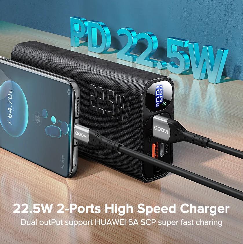 QOOVI Power Bank 22.5W Fast Charging 10000-20000mAh - Inverted Powers