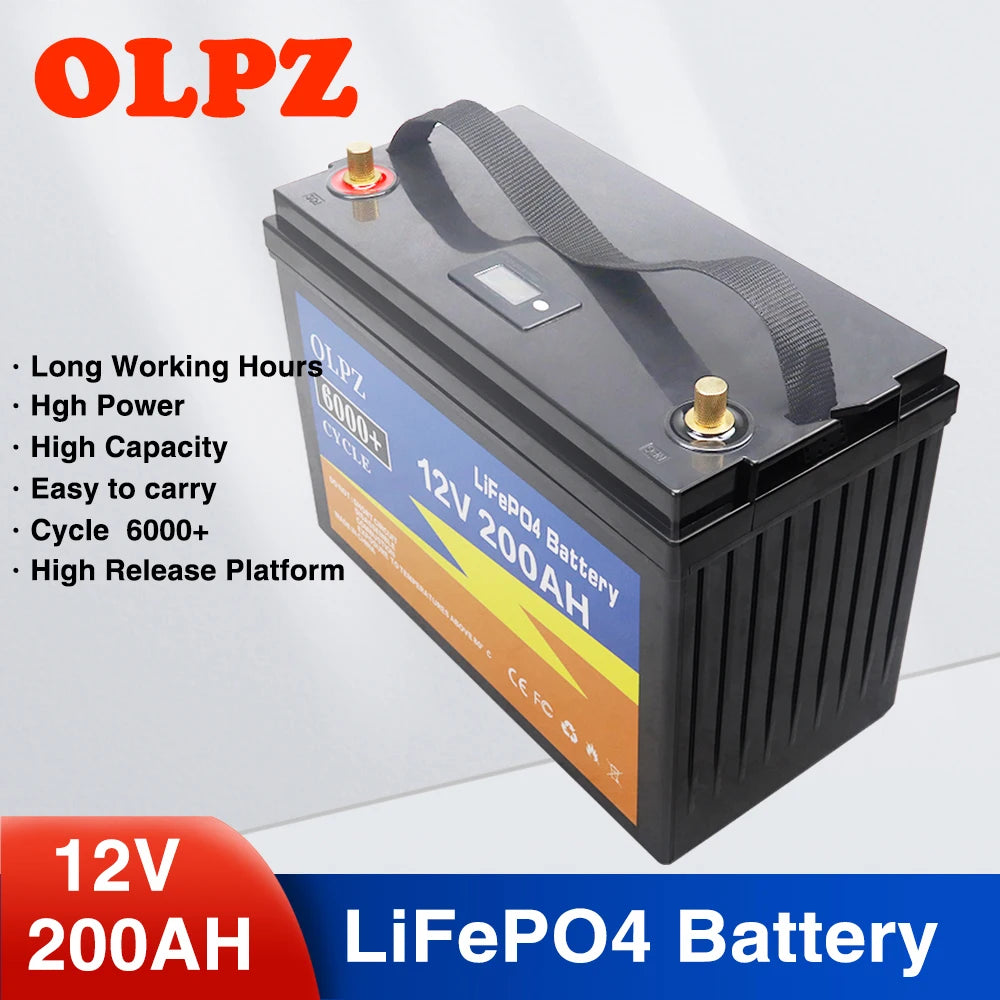 OLPZ LiFePO4 Battery 100Ah-400Ah 12V Built-in BMS - Inverted Powers