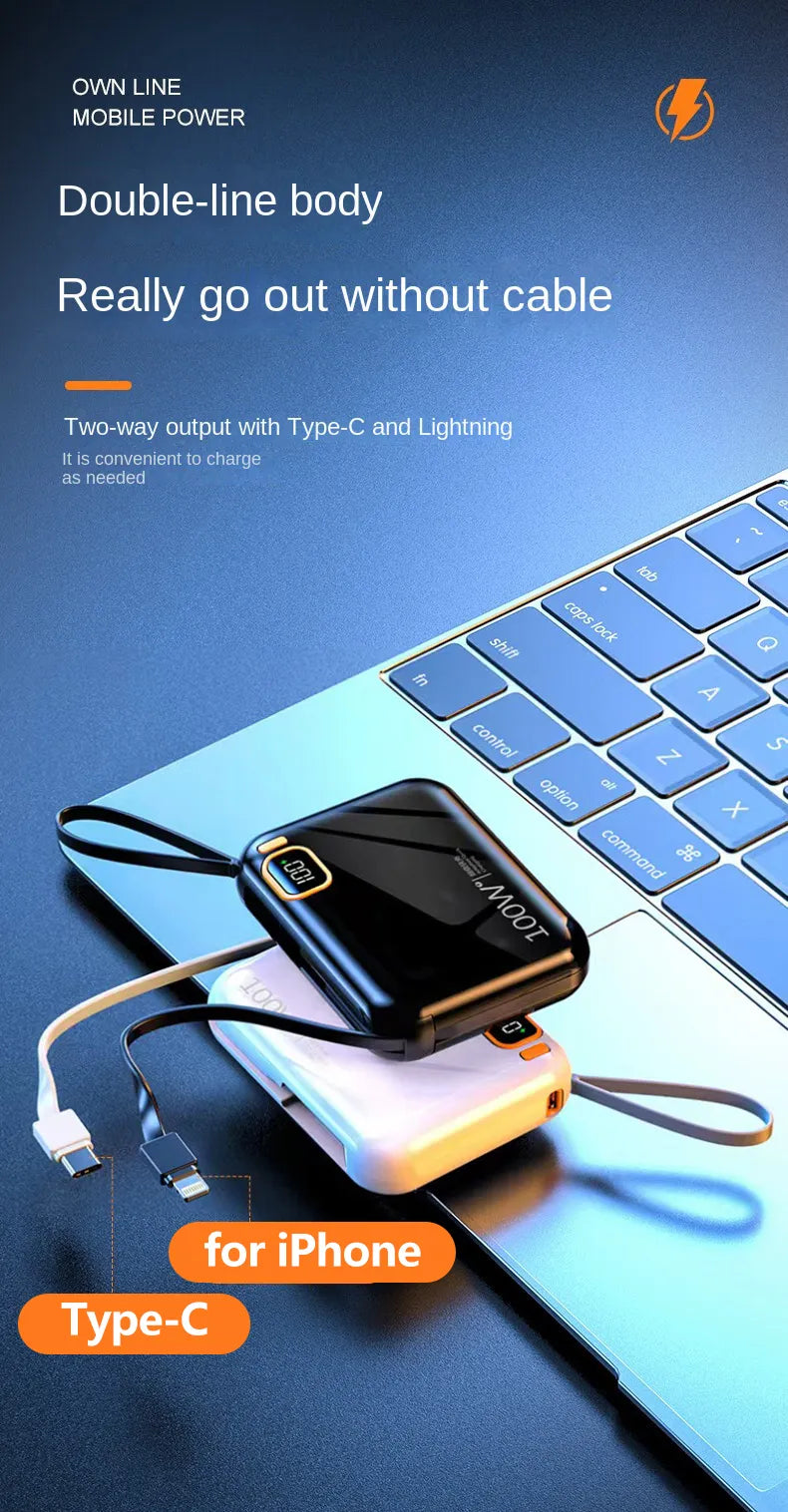 Portable Power Bank 10000mAh/30000mah PD100W Detached TYPE-C/ Iphone - Inverted Powers