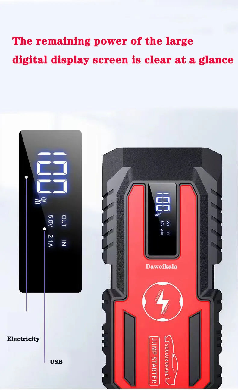 DAWEIKALA Car Jump Starter 3200A Power Bank Emergency Battery - Inverted Powers