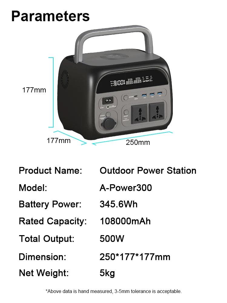 A-POWER Portable Power Station AP300-AP600 Lifepo4 Battery - Inverted Powers