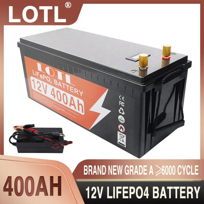 12V 24V 100AH 200AH 300AH 400AH LiFePO4 Lithium Iron Phosphate Battery Built-in BMS For Outdoor Campers Golf Cart Solar Storage - Inverted Powers