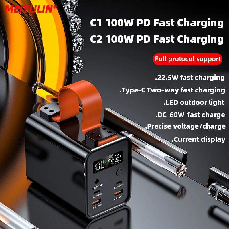 MEIYULIN Power Bank Station 100W Battery 30000mAh/60000mAh USB C DC Fast Charge - Inverted Powers