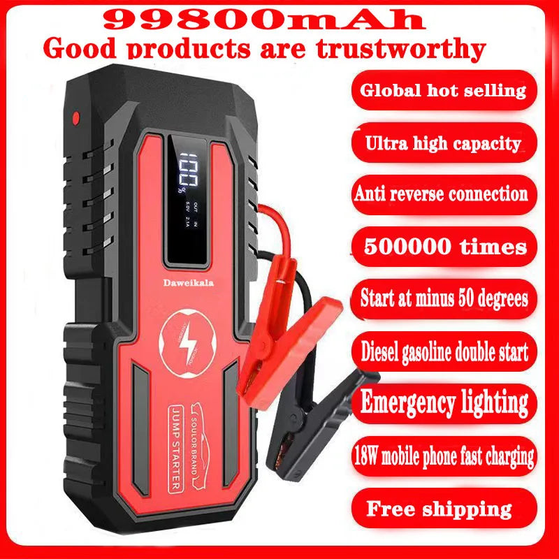 DAWEIKALA Car Jump Starter 3200A Power Bank Emergency Battery - Inverted Powers