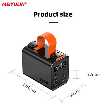 MEIYULIN Power Bank Station 100W Battery 30000mAh/60000mAh USB C DC Fast Charge - Inverted Powers