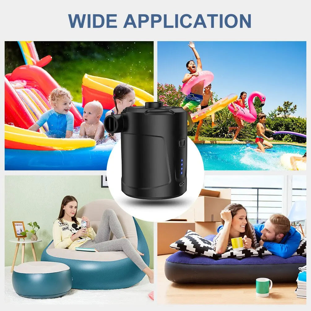 EAFC Electric Air Pump Portable Inflator/Deflator Wireless 5000mAh Battery - Inverted Powers