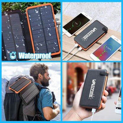 Folding Solar Charger Power Bank 26000mah Lagre Capacity Battery Fast Charge - Inverted Powers