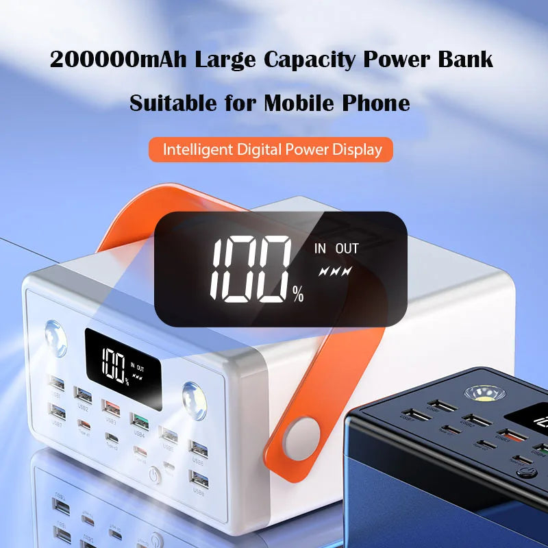 CHIRICH Power Bank 200000mAh Fast Charger 22.5W - Inverted Powers