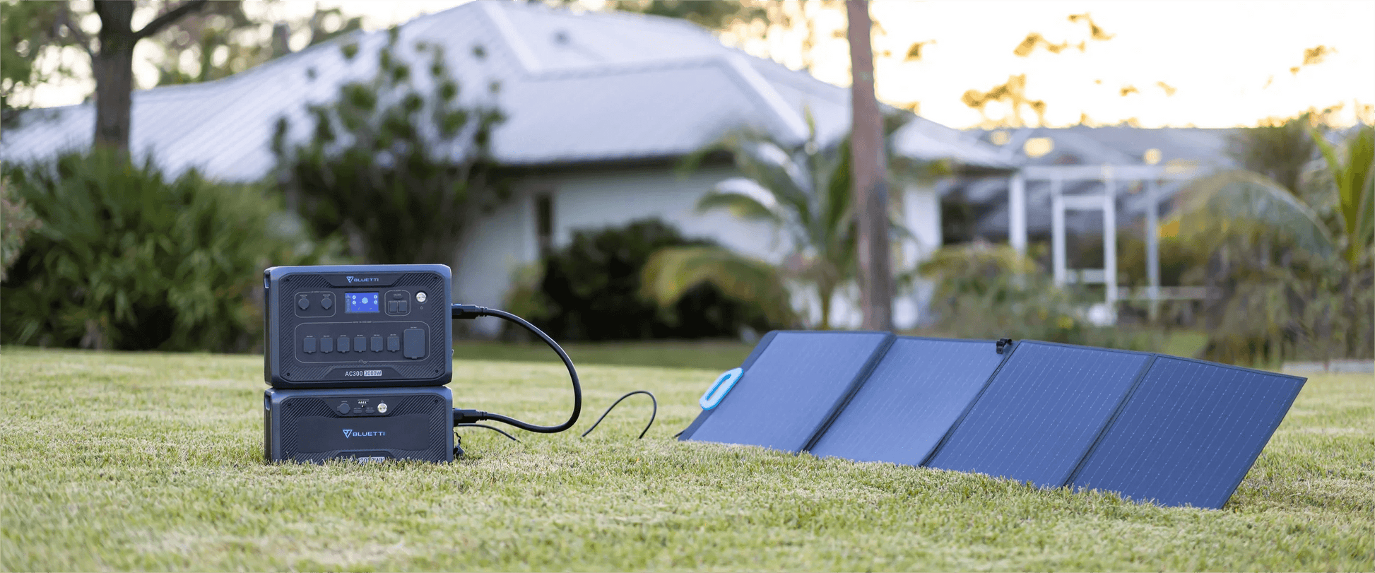 BLUETTI AC300 Power Station + B300 Battery + PV350 Solar Panel - Inverted Powers
