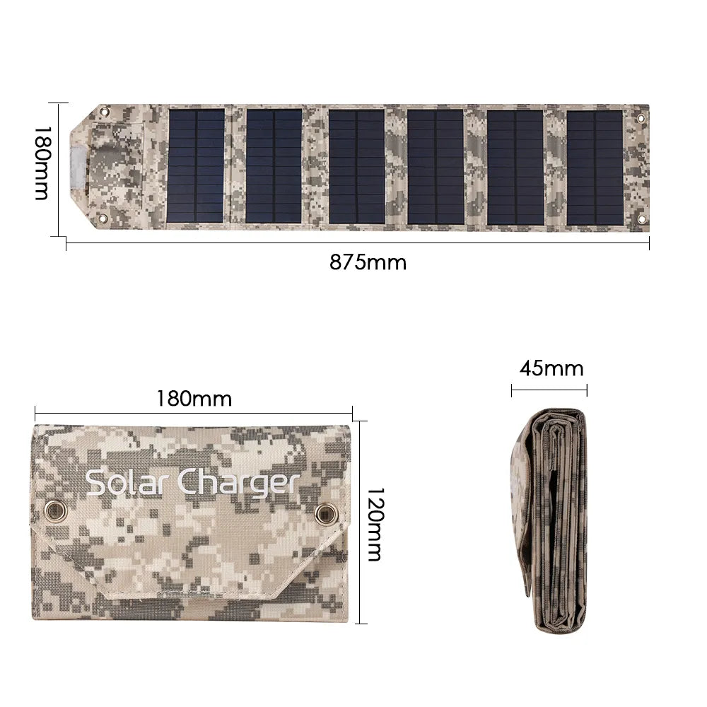 Foldable Solar Panel 100W/80W/60W USB 5V Solar Charger - Inverted Powers