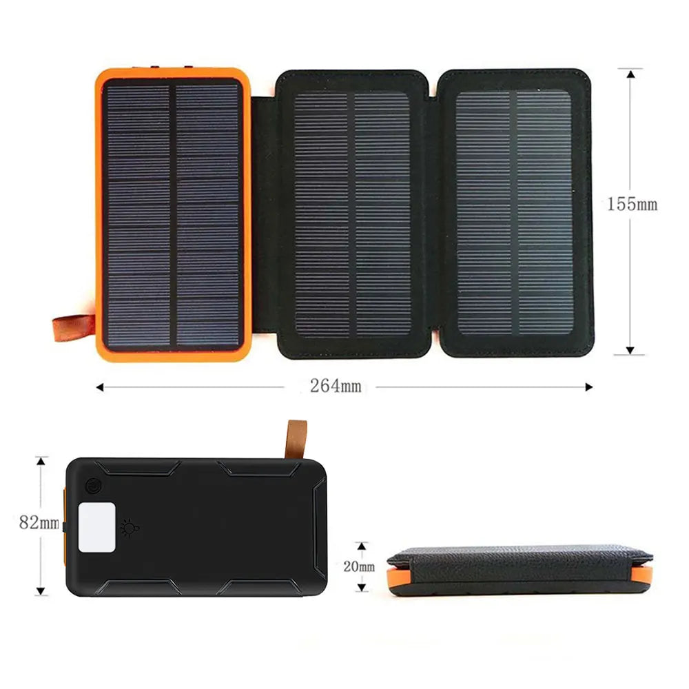 Folding Solar Charger Power Bank 26000mah Lagre Capacity Battery Fast Charge - Inverted Powers