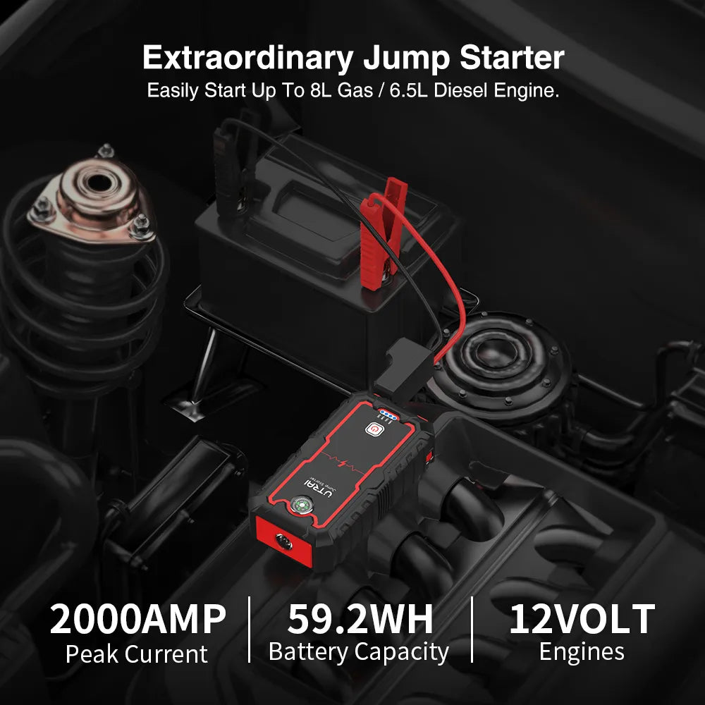UTRAI Jump Starter 2000-2500A Power Bank Auto Booster - Inverted Powers