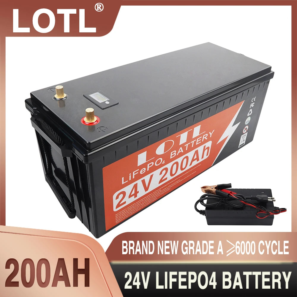12V 24V 100AH 200AH 300AH 400AH LiFePO4 Lithium Iron Phosphate Battery Built-in BMS For Outdoor Campers Golf Cart Solar Storage - Inverted Powers