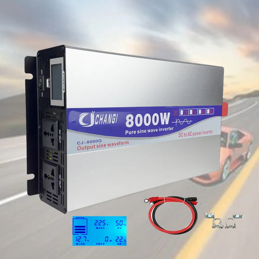 DC/AC Power Inverter 6000W/8000W Pure Sine Wave Inverter DC 12V-72V To AC 110V/220V With Remote Control - Inverted Powers